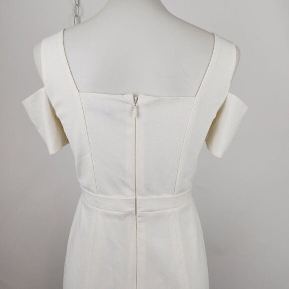 BCBG Maxazria Monicka White Cold Shoulder Knit Body-Con Mini Dress Womens sz 4 - Picture 5 of 7